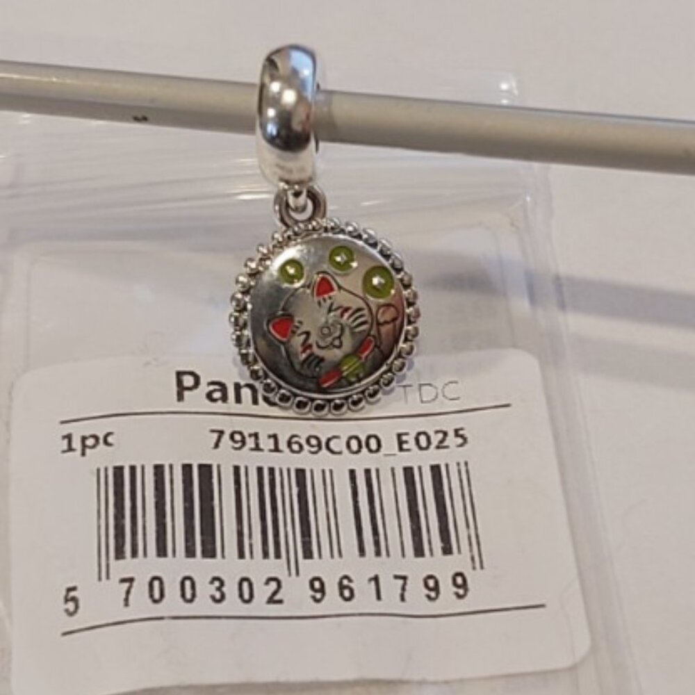 Auth Pandora Sterling Silver *China Exclusive* Lucky Cat Dangle 791169C00-E025